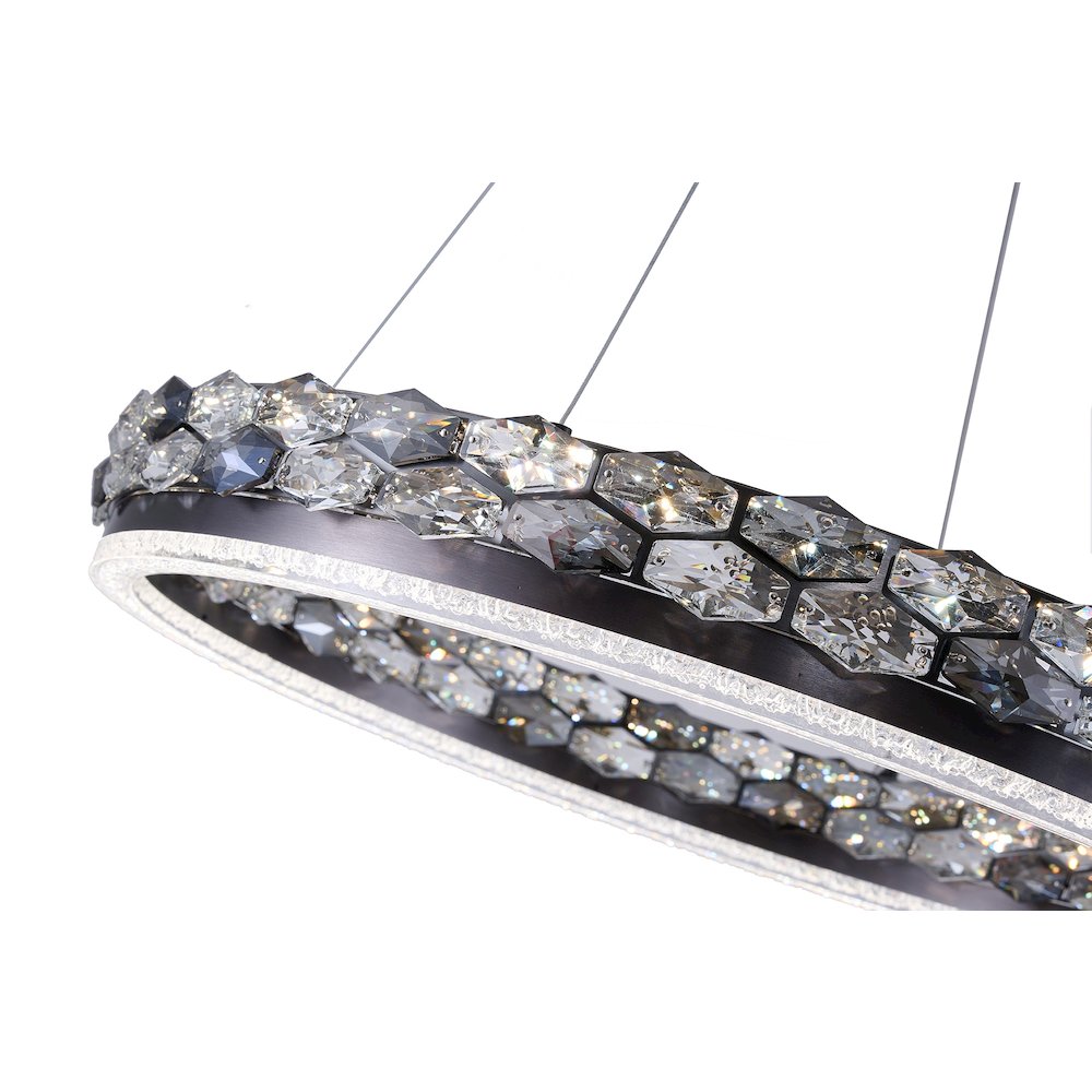 1-Light Stain Black LED Pendant With Crystal Accents. Picture 8