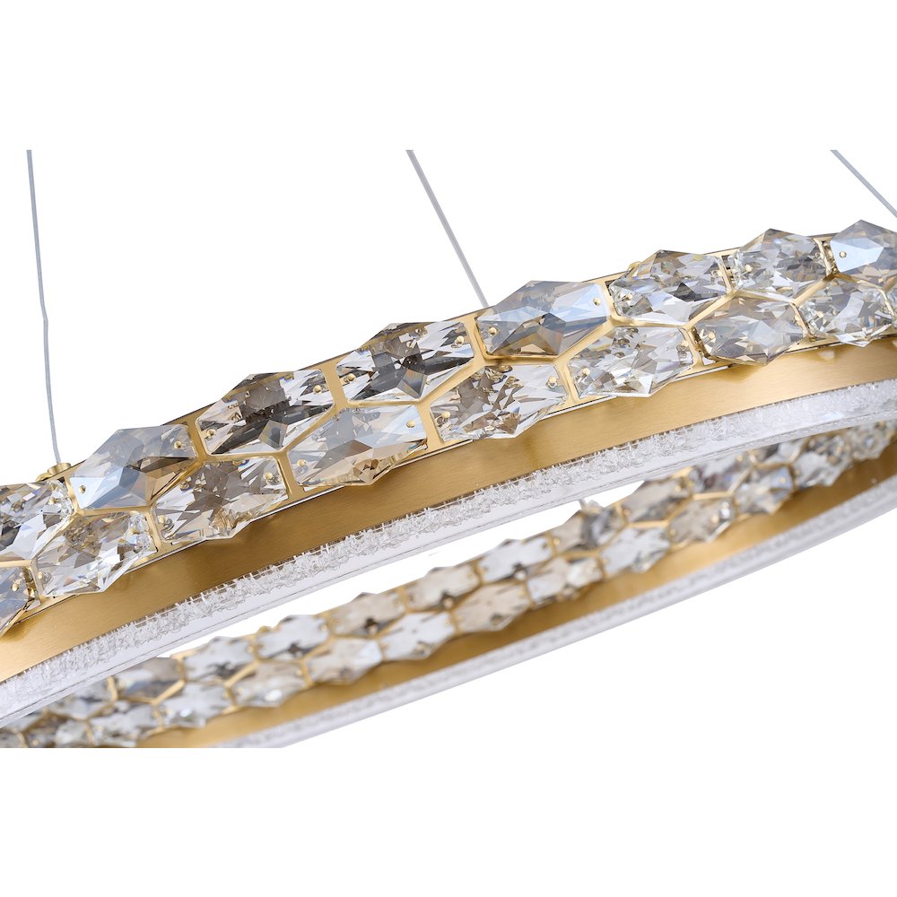 1-Light Brass LED Pendant With Crystal Accents. Picture 7