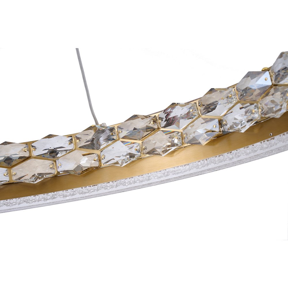 1-Light Brass LED Pendant With Crystal Accents. Picture 8