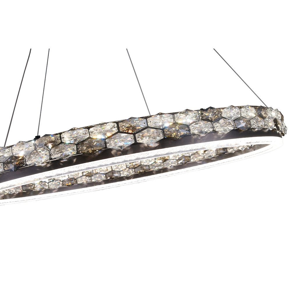 1-Light Stain Black LED Pendant With Crystal Accents. Picture 10