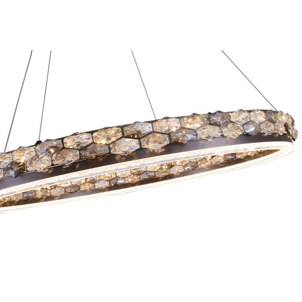 1-Light Stain Black LED Pendant With Crystal Accents. Picture 8