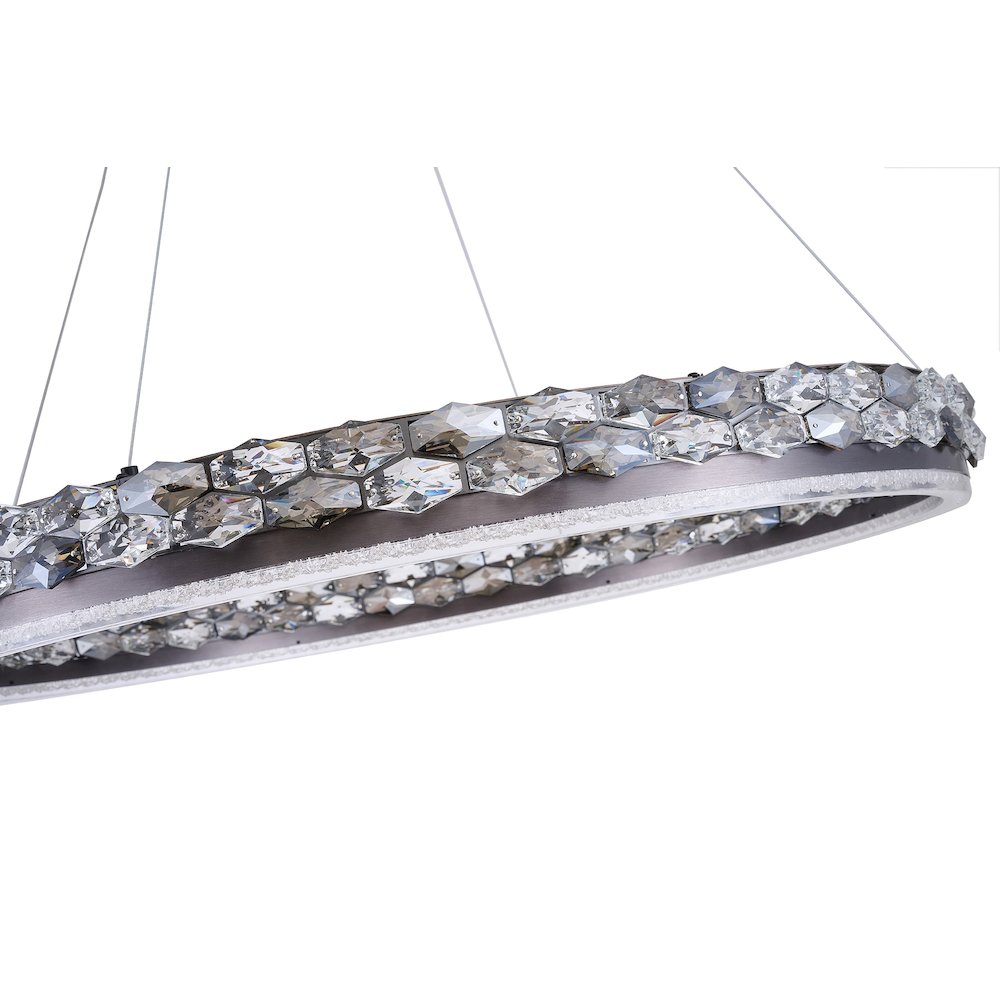 1-Light Stain Black LED Pendant With Crystal Accents. Picture 7