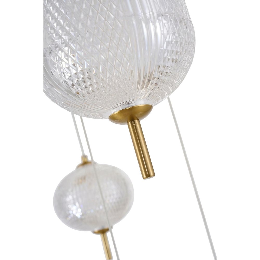 15-Light Satin Brass LED Chandelier With PC Shades. Picture 10