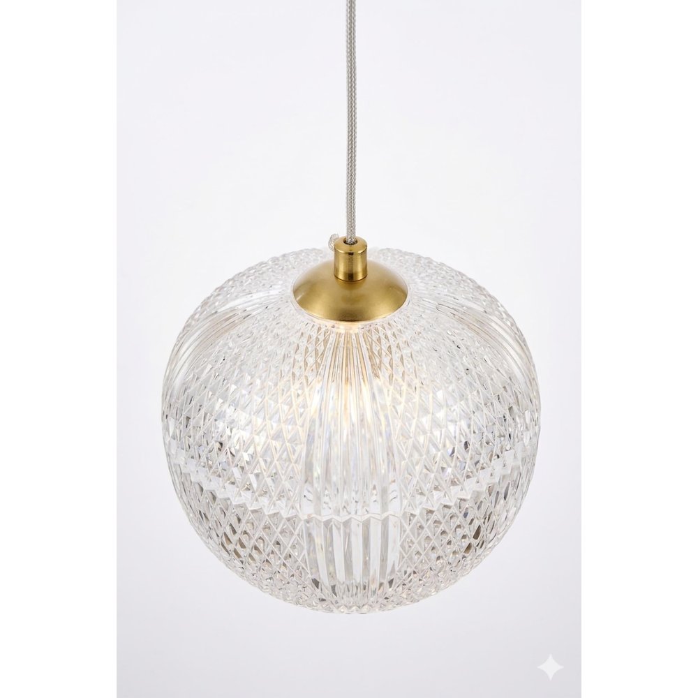 15-Light Satin Brass LED Chandelier With PC Shades. Picture 9