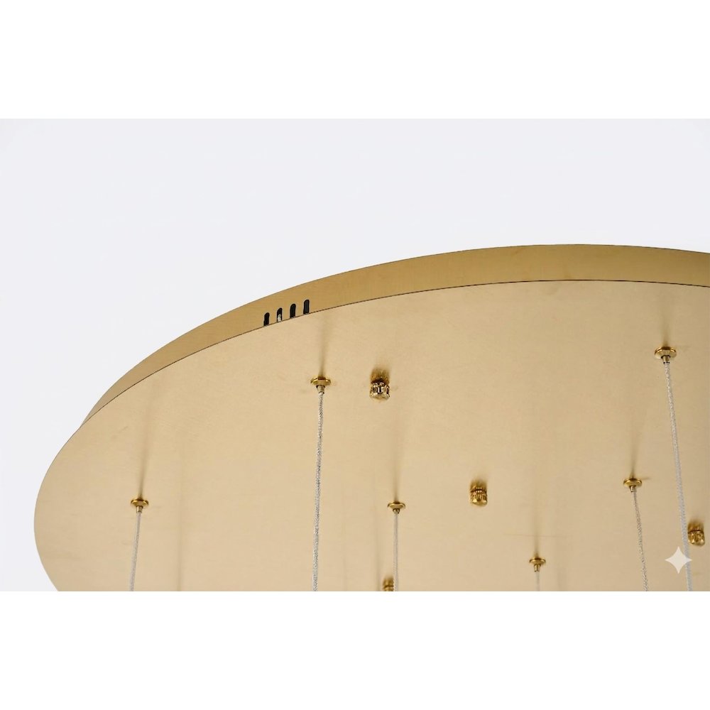 15-Light Satin Brass LED Chandelier With PC Shades. Picture 12