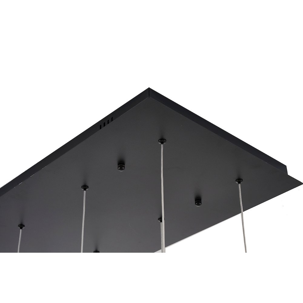 12-Light Satin Black LED Chandelier With PC Shades. Picture 13