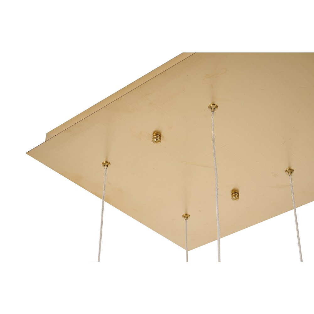 12-Light Satin Brass LED Chandelier With PC Shades. Picture 14