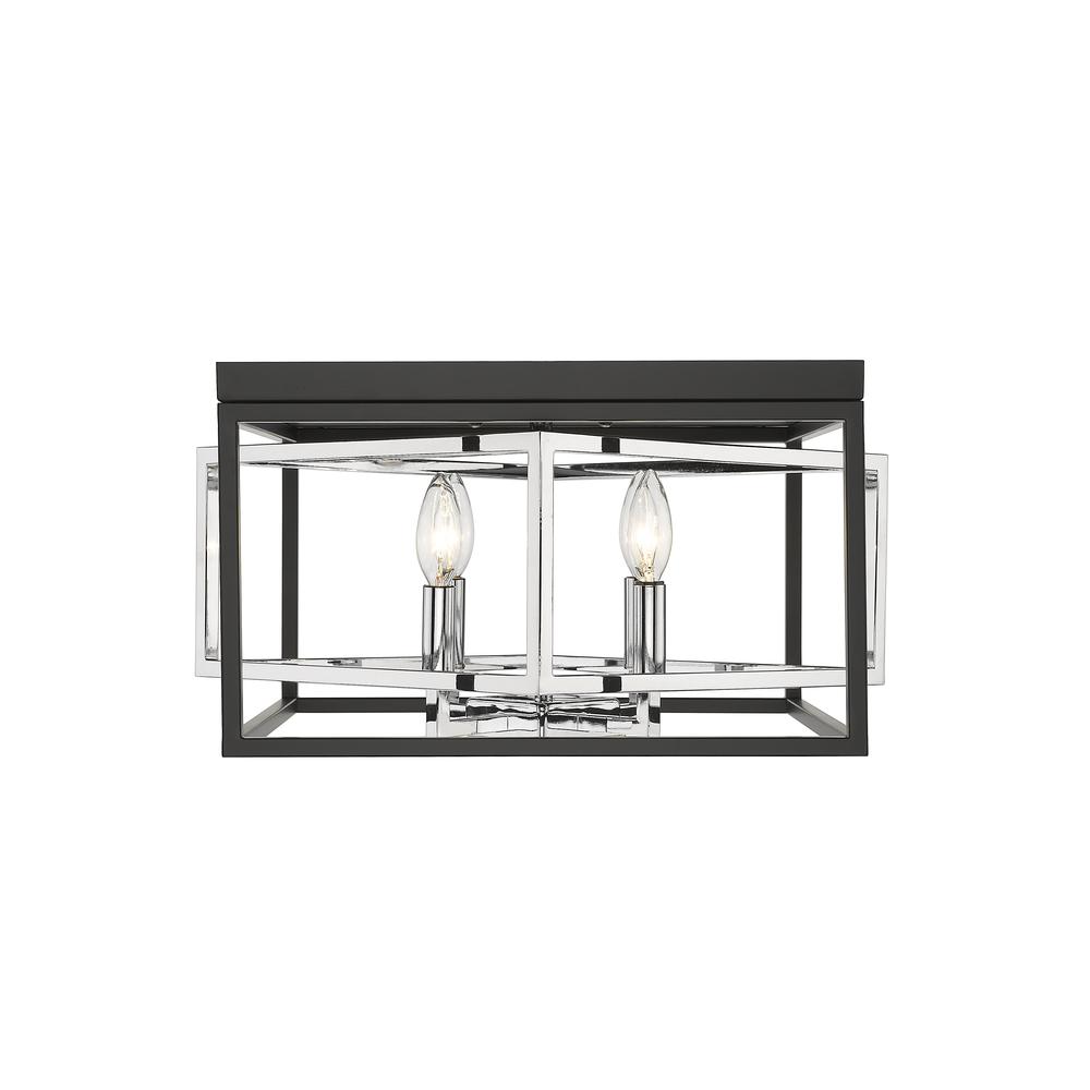 Flush Mount Black & Chrome Iron. Picture 2