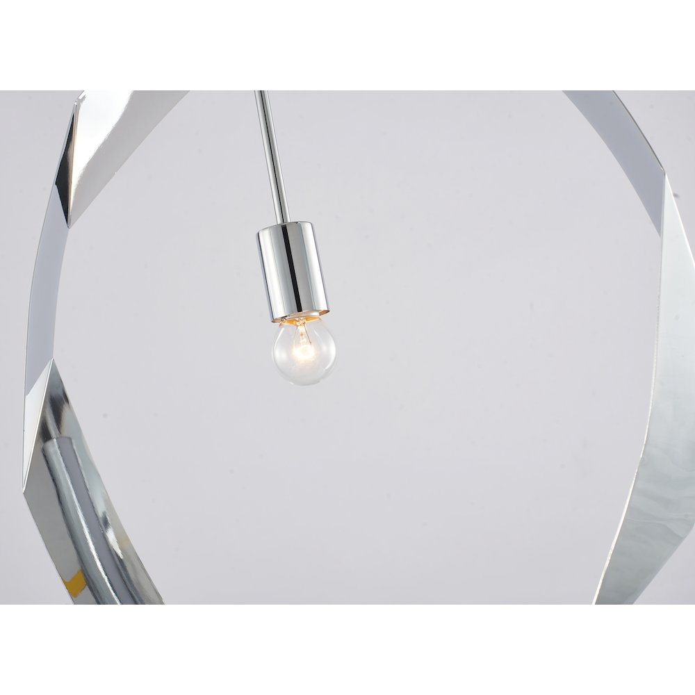 1-Light Chrome Twisted Ring Pendant. Picture 4