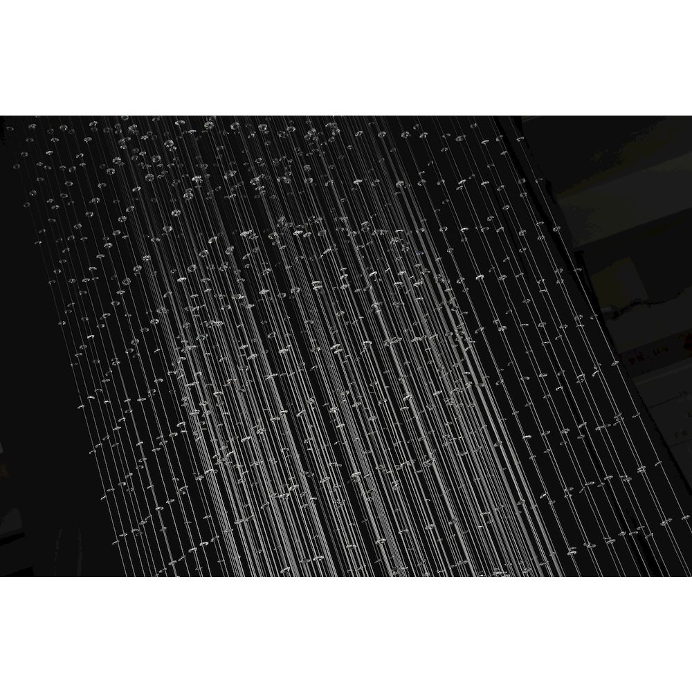 12-Light Chrome Chandelier With Clear Hanging Crystals And Beads. Picture 4