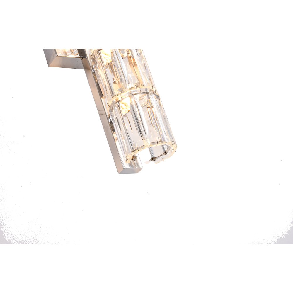 5-Light Chrome Wall Sconce With Clear Crystal Accents. Picture 4