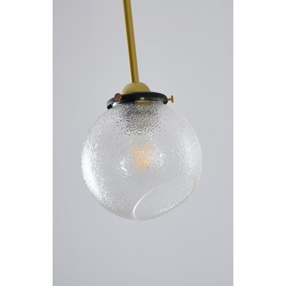 1-Light Gold Plated Single Pendant With A Clear Glass Shade. Picture 4