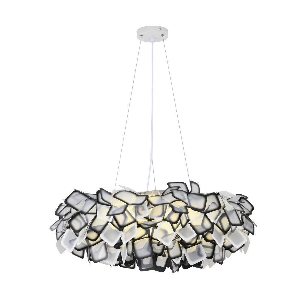 LED Chandelier Black & White Acrylic. Picture 1