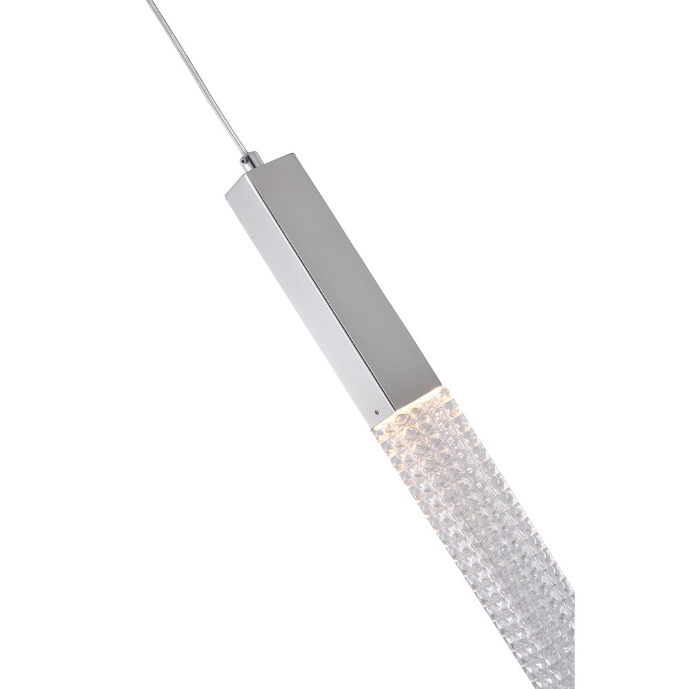 1-Light Chrome LED Single Pendant With A Clear Glass Shade. Picture 3