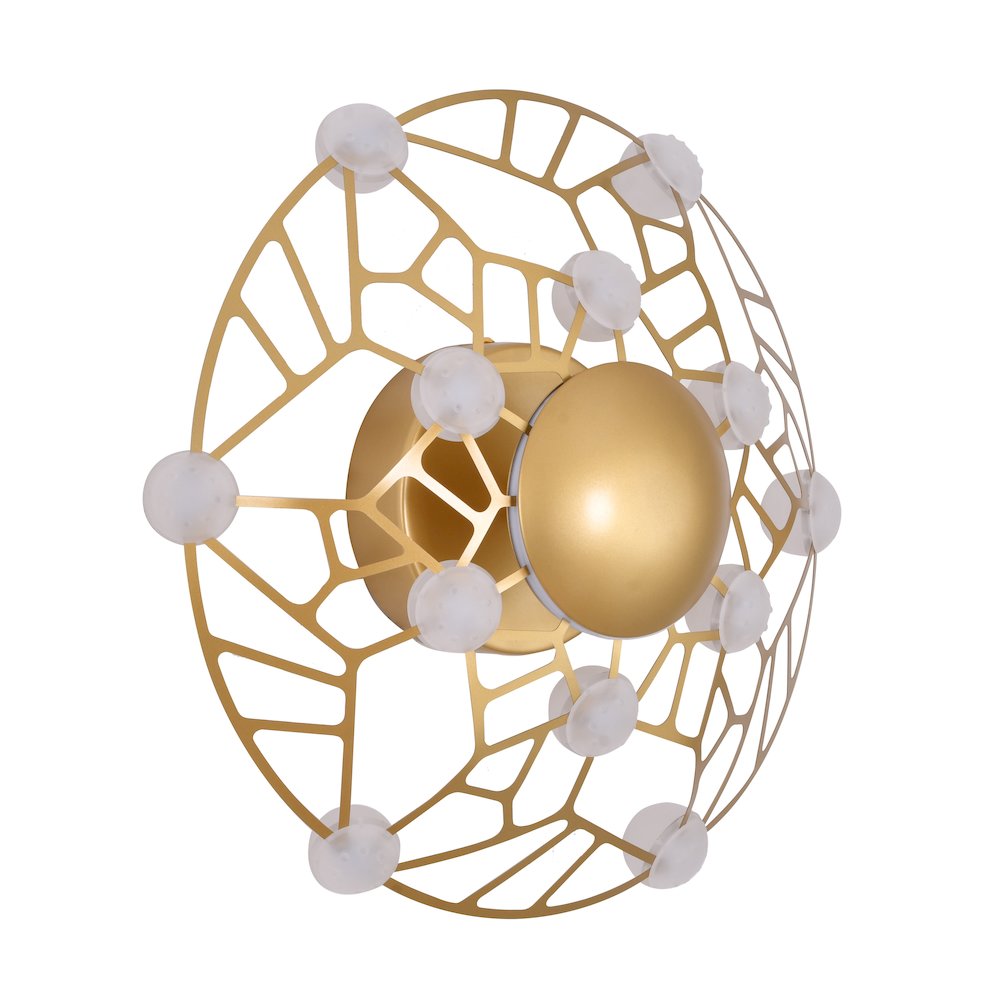 12-Light Gold LED Wall Sconce With Acrylic Diffusers. Picture 2