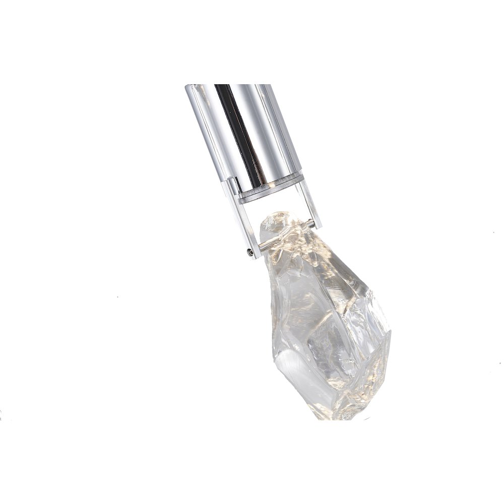 10-Light Chrome Chandelier With Clear Crystal Stones. Picture 4