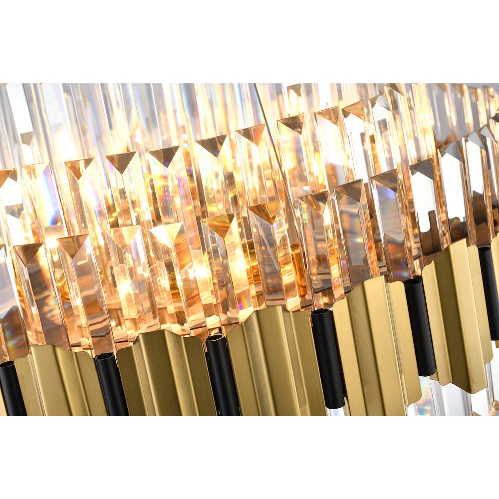 18-Light Gold Stainless Steel Chandelier With Clear Crystal Accents. Picture 4
