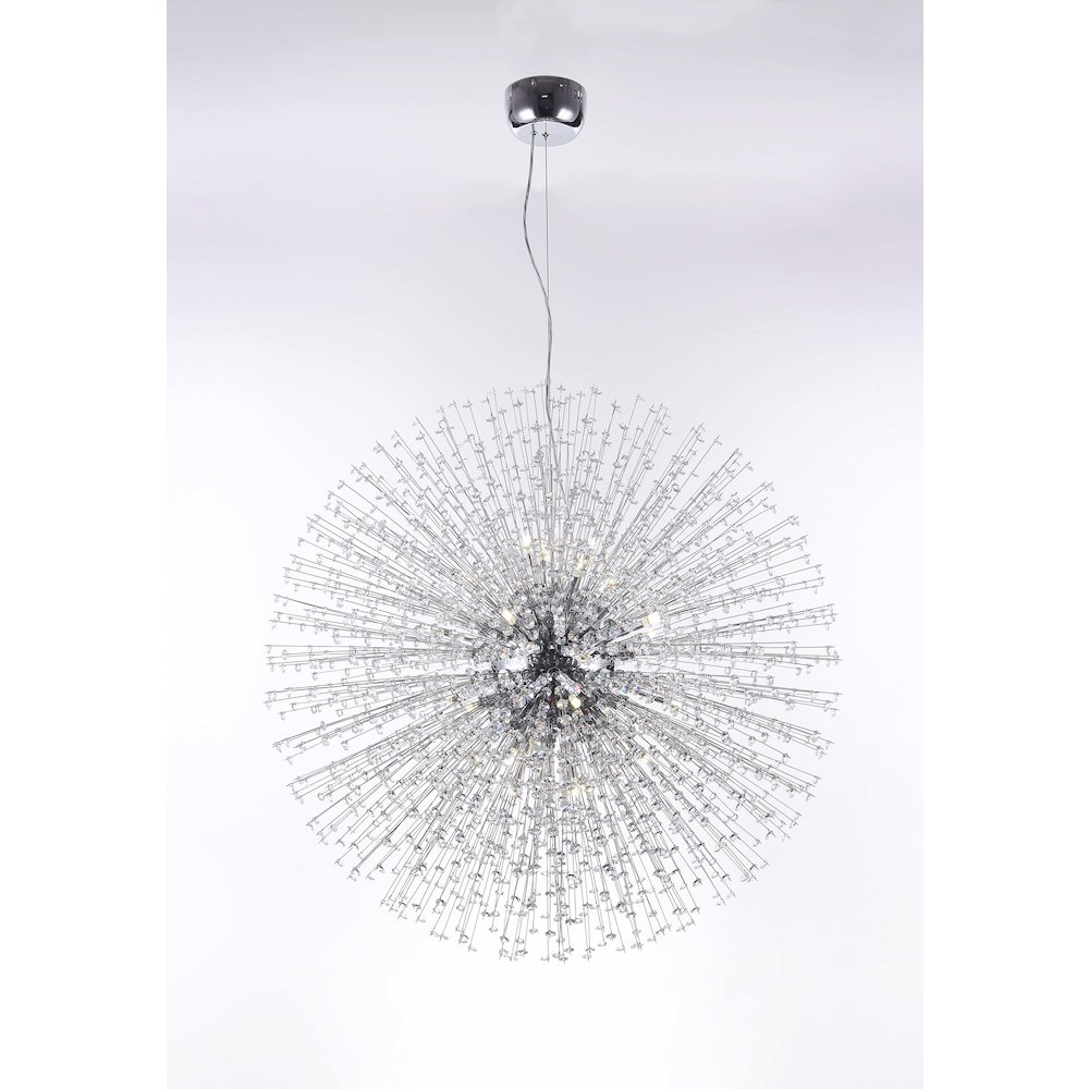 22-Light Chrome Chandelier With Clear Crystals. Picture 2