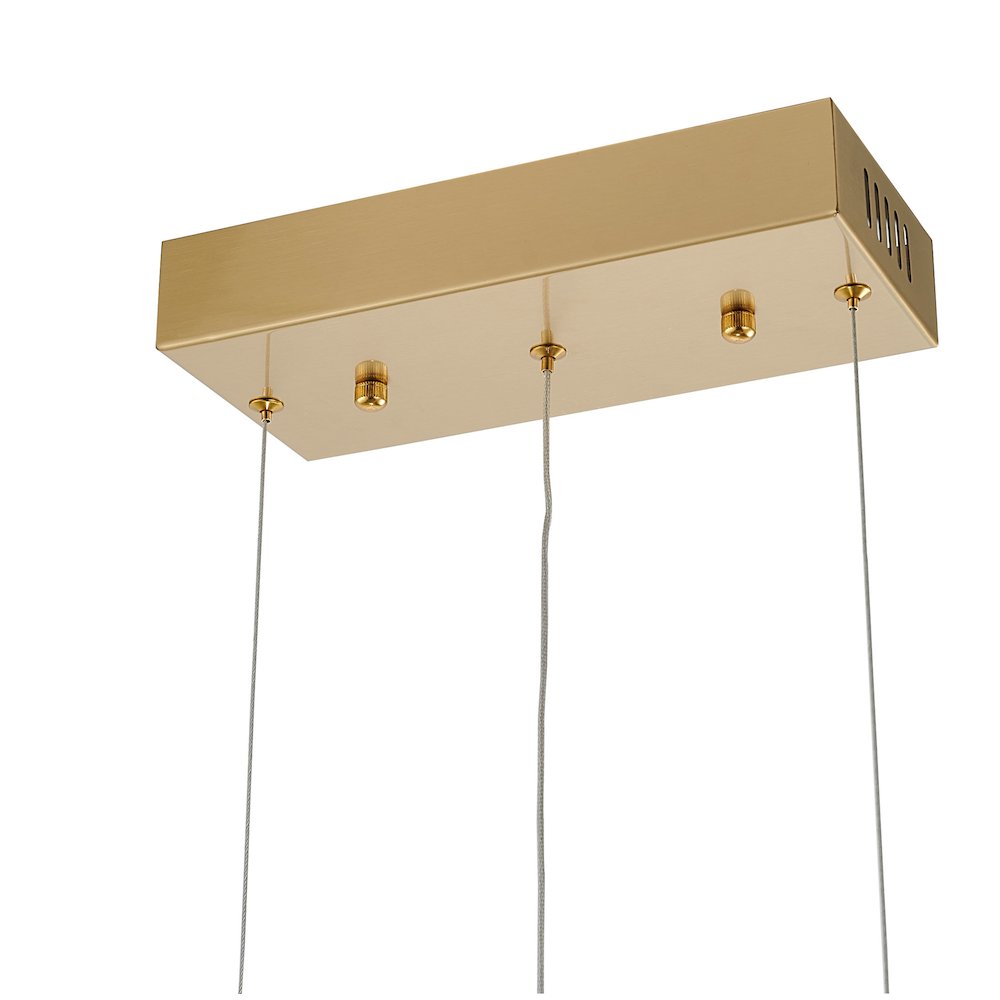 1-Light Gold Stainless Steel LED Chandelier With Clear Crystals. Picture 5