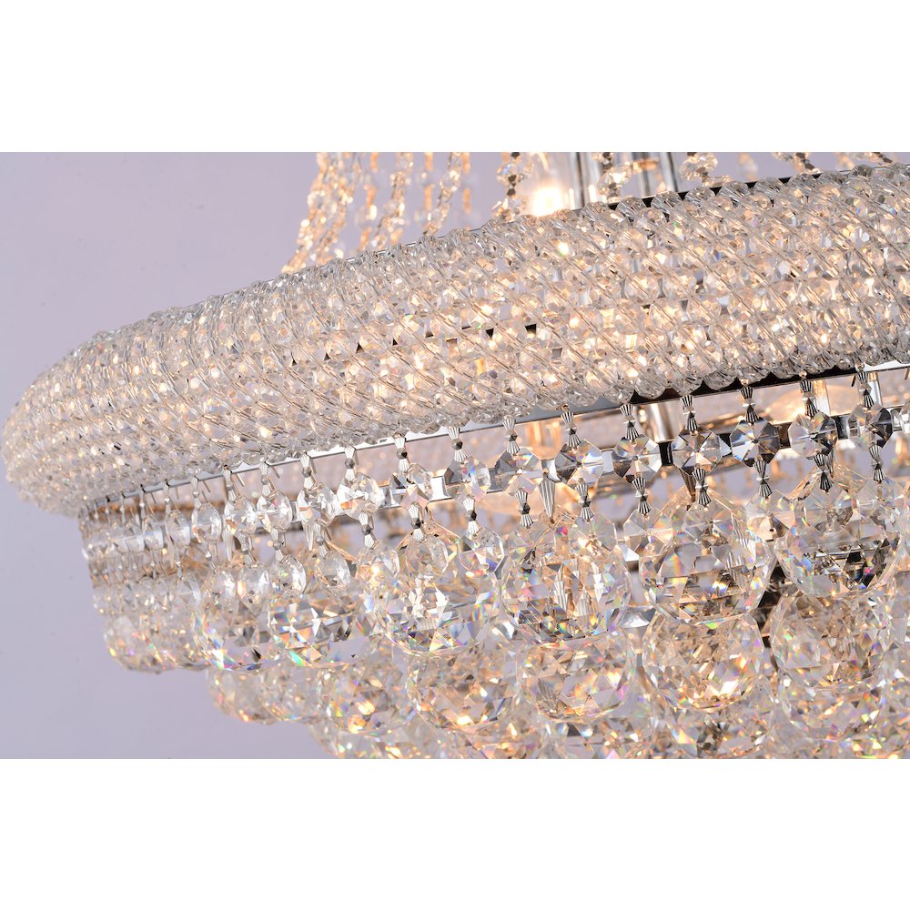 14-Light chrome Chandelier With Clear Crystals. Picture 5