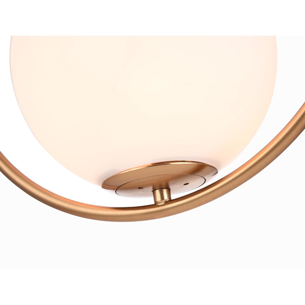 1-Light Gold Pendant With A Milk White Glass Shade. Picture 3