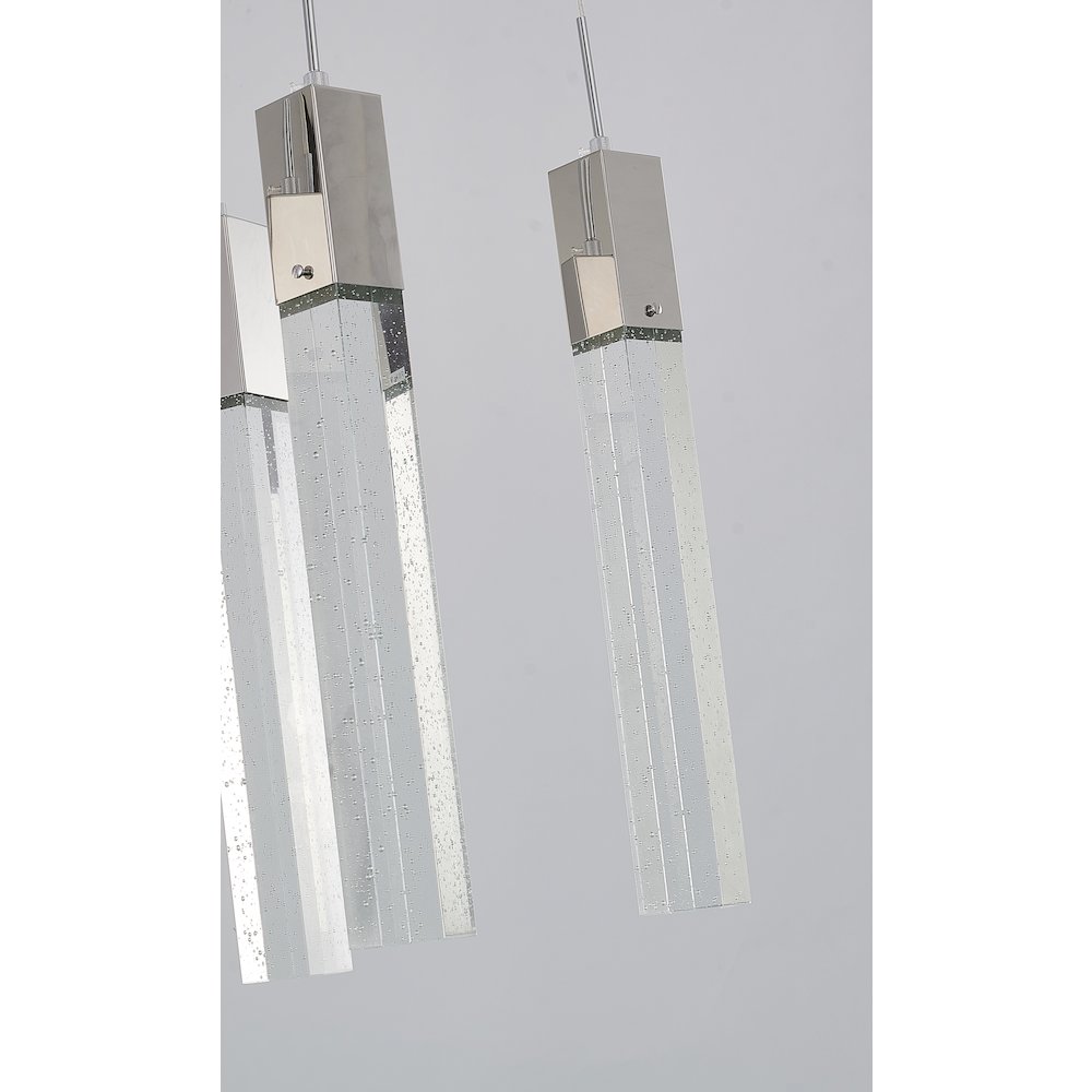 7-Light Chrome Island Lighting With A Clear Bubble Crystal. Picture 4