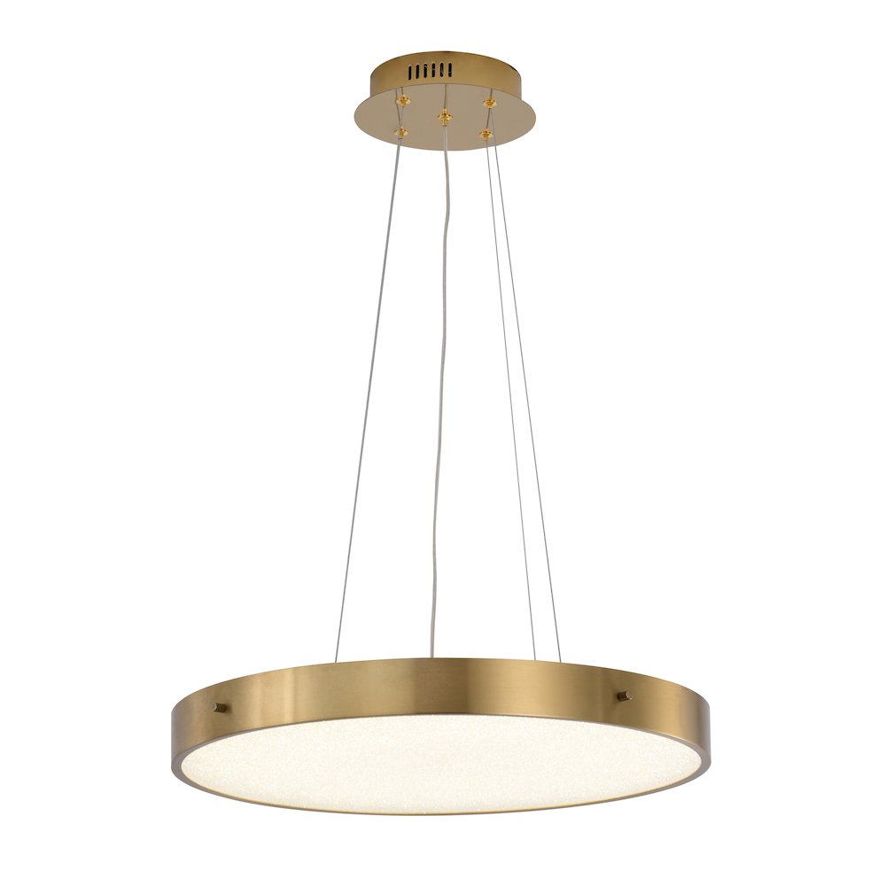 1-Light Brass LED Chandelier With A Clear Acrylic Beaded Diffuser. Picture 2