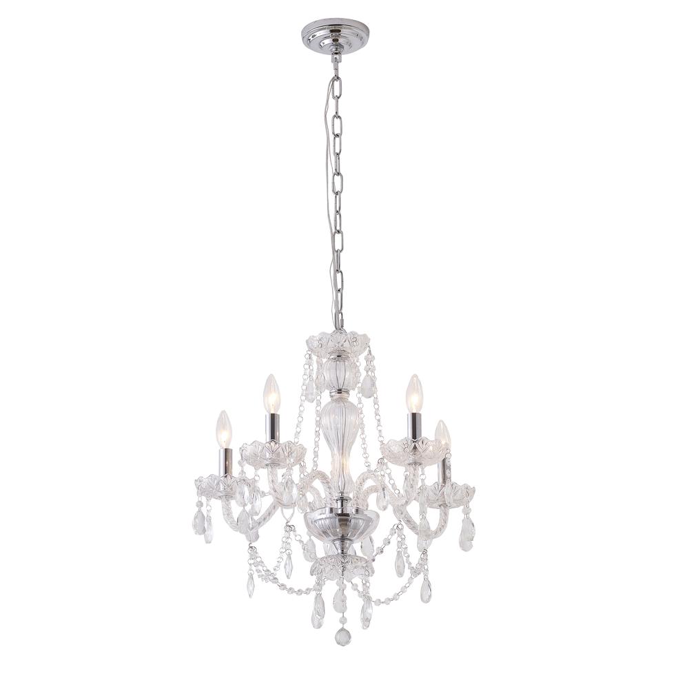 Chandelier  Chrome Metal & Crystal. Picture 1
