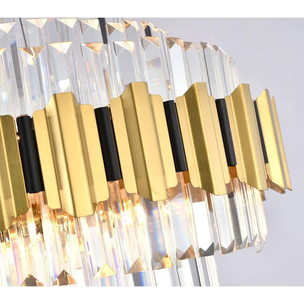 18-Light Gold Stainless Steel Chandelier With Clear Crystal Accents. Picture 5