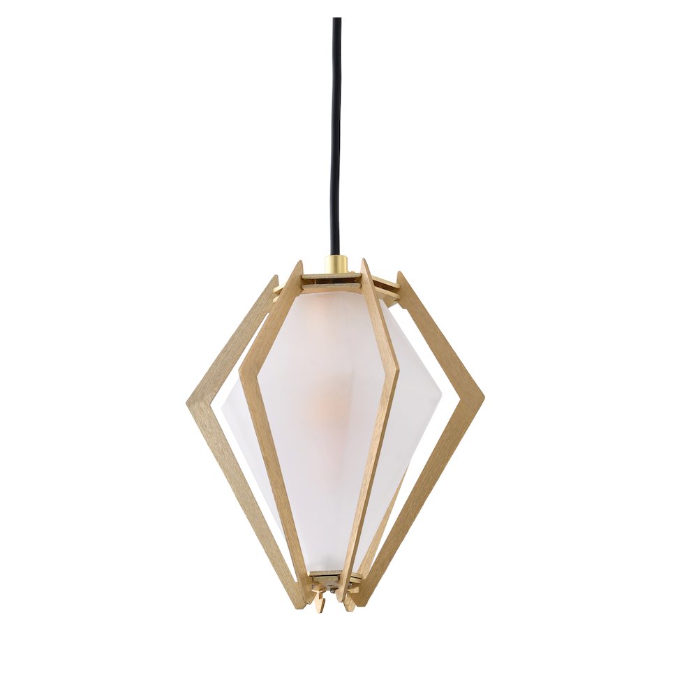 1-Light Gold Aluminum Single Pendant With Frosted Glass. Picture 4
