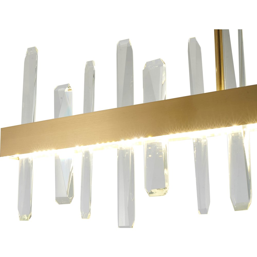 1-Light Gold Stainless Steel LED Chandelier With Clear Crystals. Picture 2