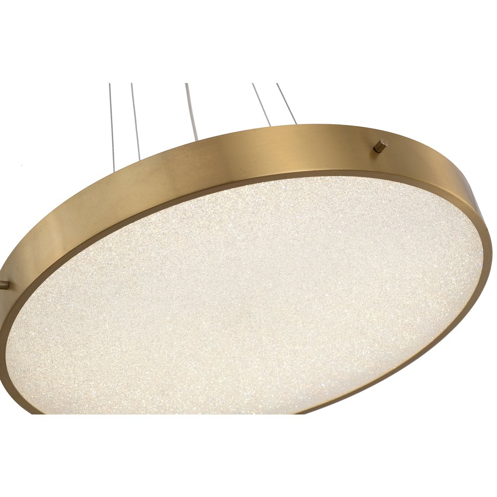 1-Light Brass LED Chandelier With A Clear Acrylic Beaded Diffuser. Picture 4