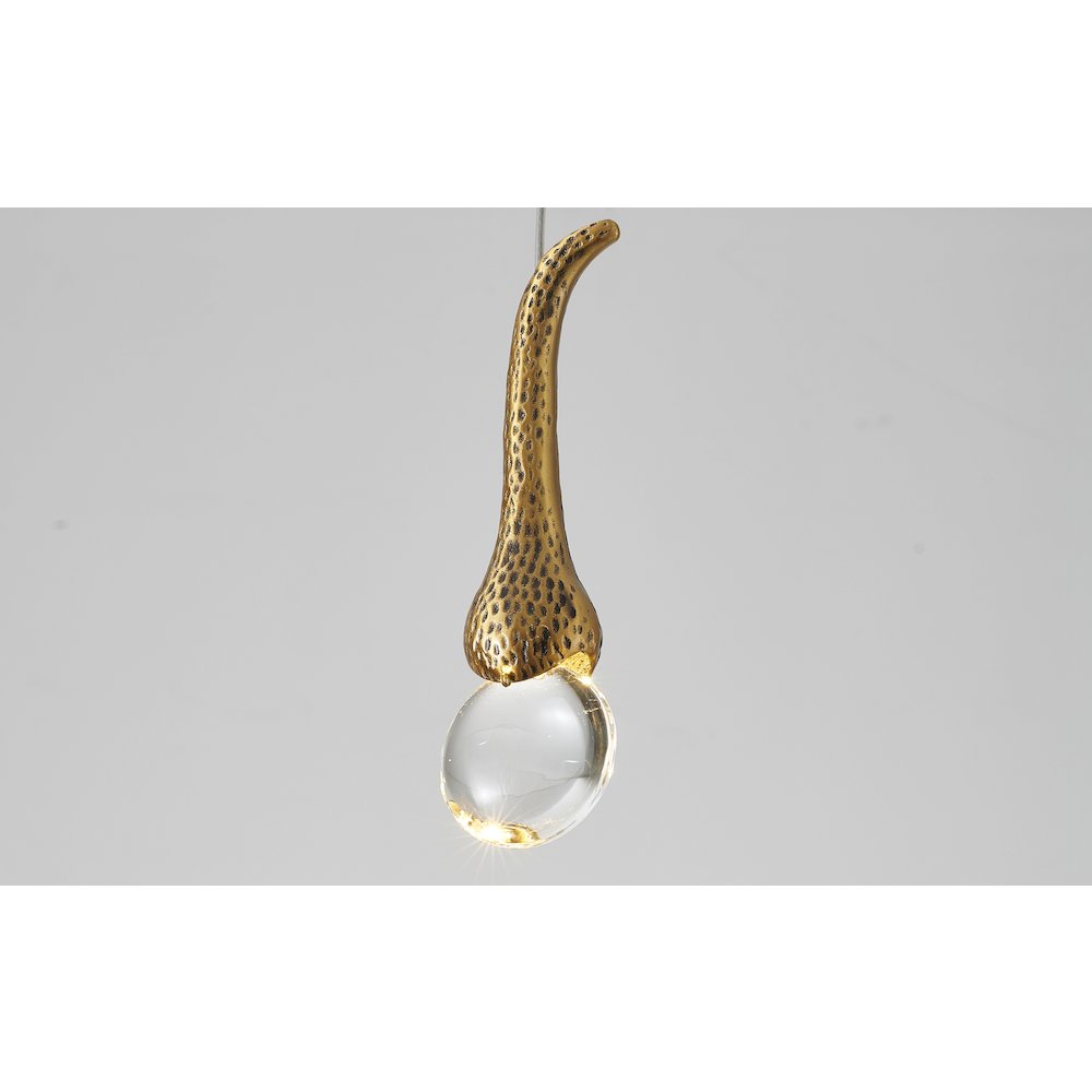 1-Light Gold LED Single Pendant With A Clear Crystal Accent. Picture 5