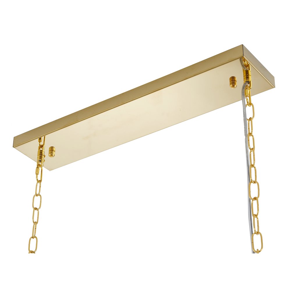 12-Light Gold Stainless Steel Chandelier With Clear Crystal Accents. Picture 6