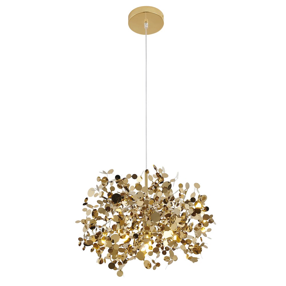 1-Light Gold Stainless Steel Sparkle Confetti Pendant. Picture 1