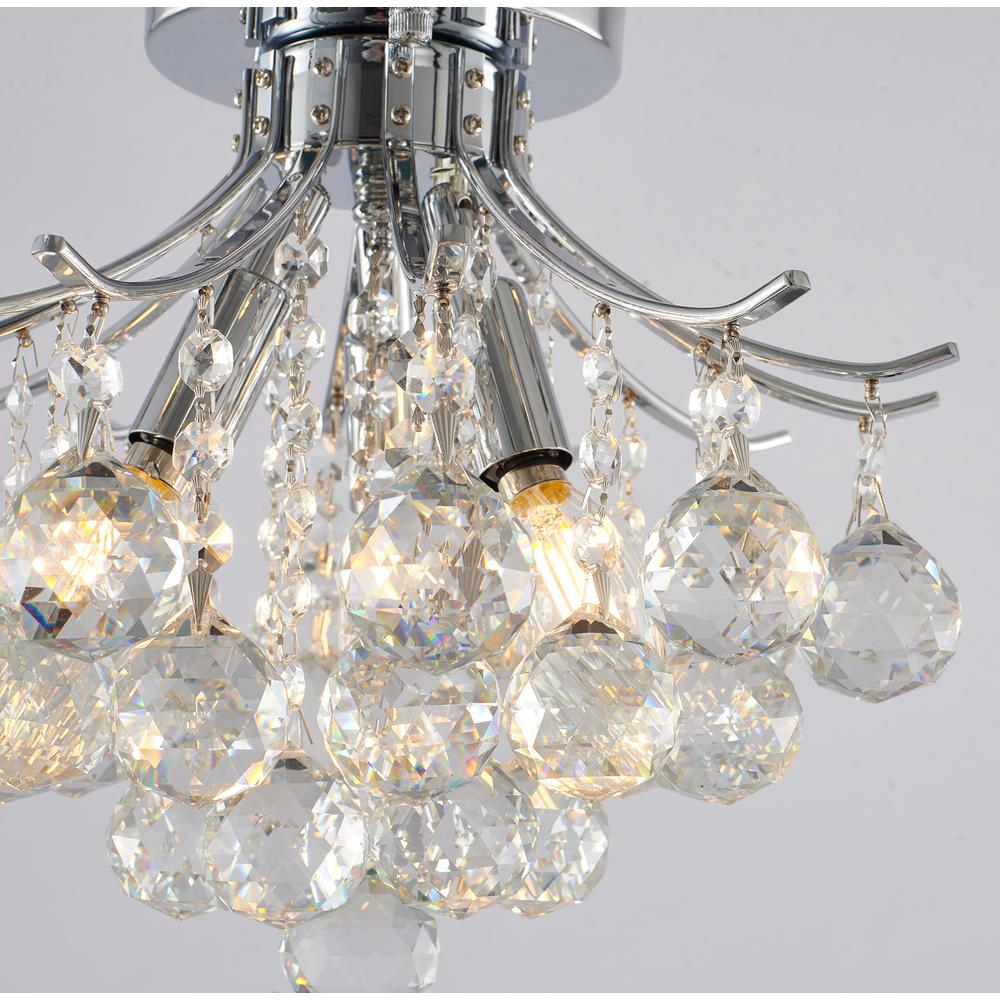 Semi Flush Mount Chrome Metal & Crystal. Picture 4