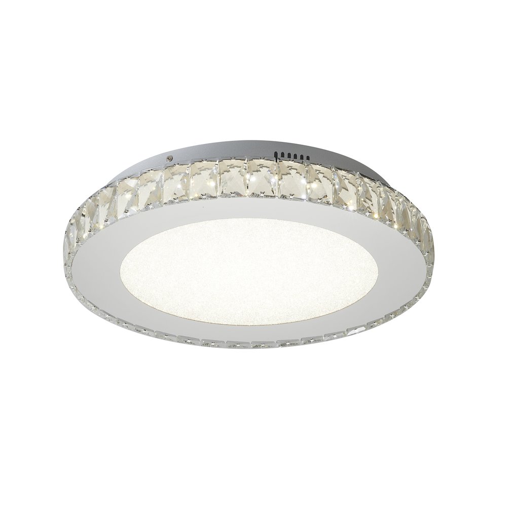 1-Light Chrome LED Chandelier With Clear Crystals. Picture 2