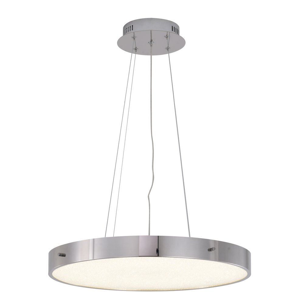1-Light Chrome LED Chandelier With A Clear Acrylic Beaded Diffuser. Picture 1