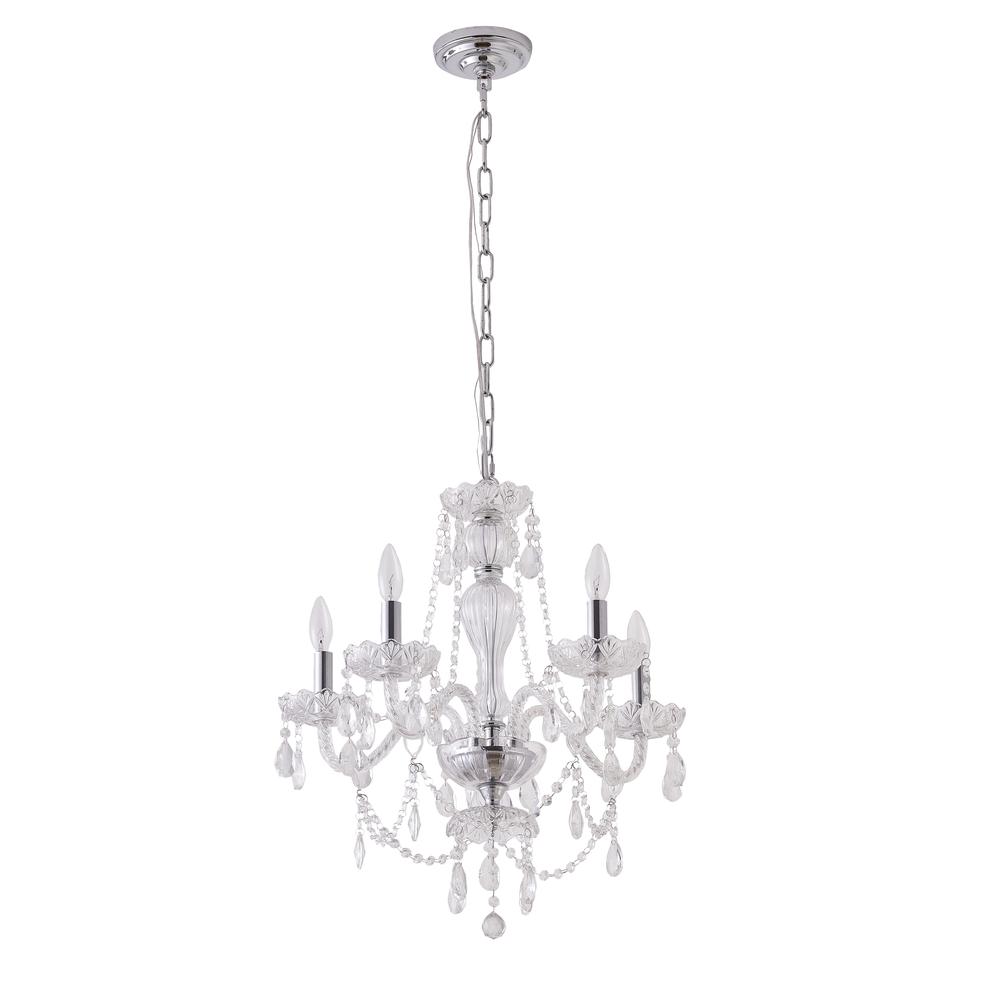 Chandelier  Chrome Metal & Crystal. Picture 2