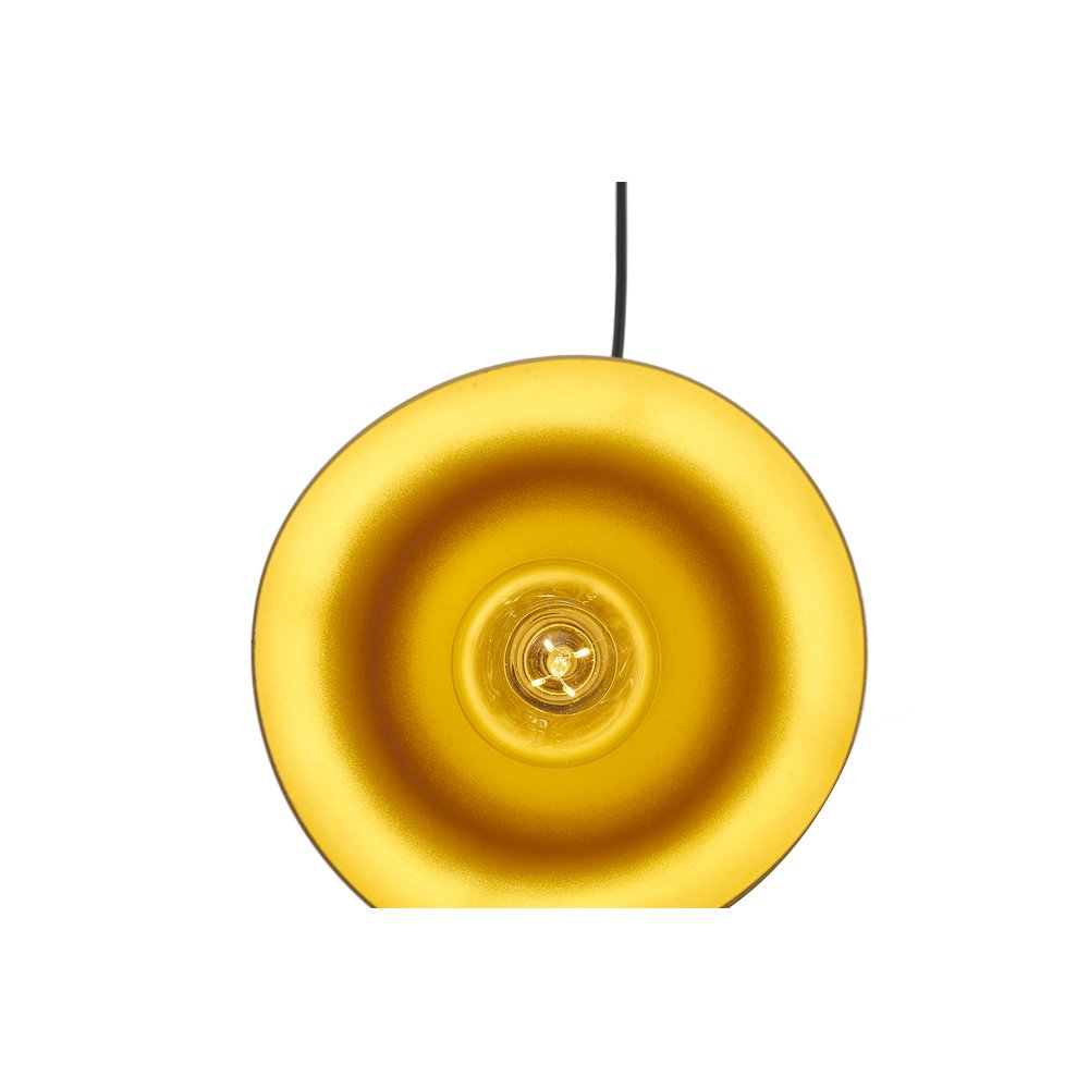 1-Light Black And Gold Aluminum Shade Pendant. Picture 5