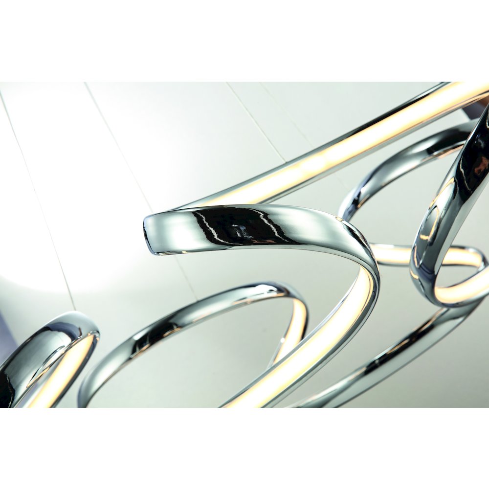 4-Light Dimmable Chrome LED Chandelier With White Acrylic Diffusers. Picture 2
