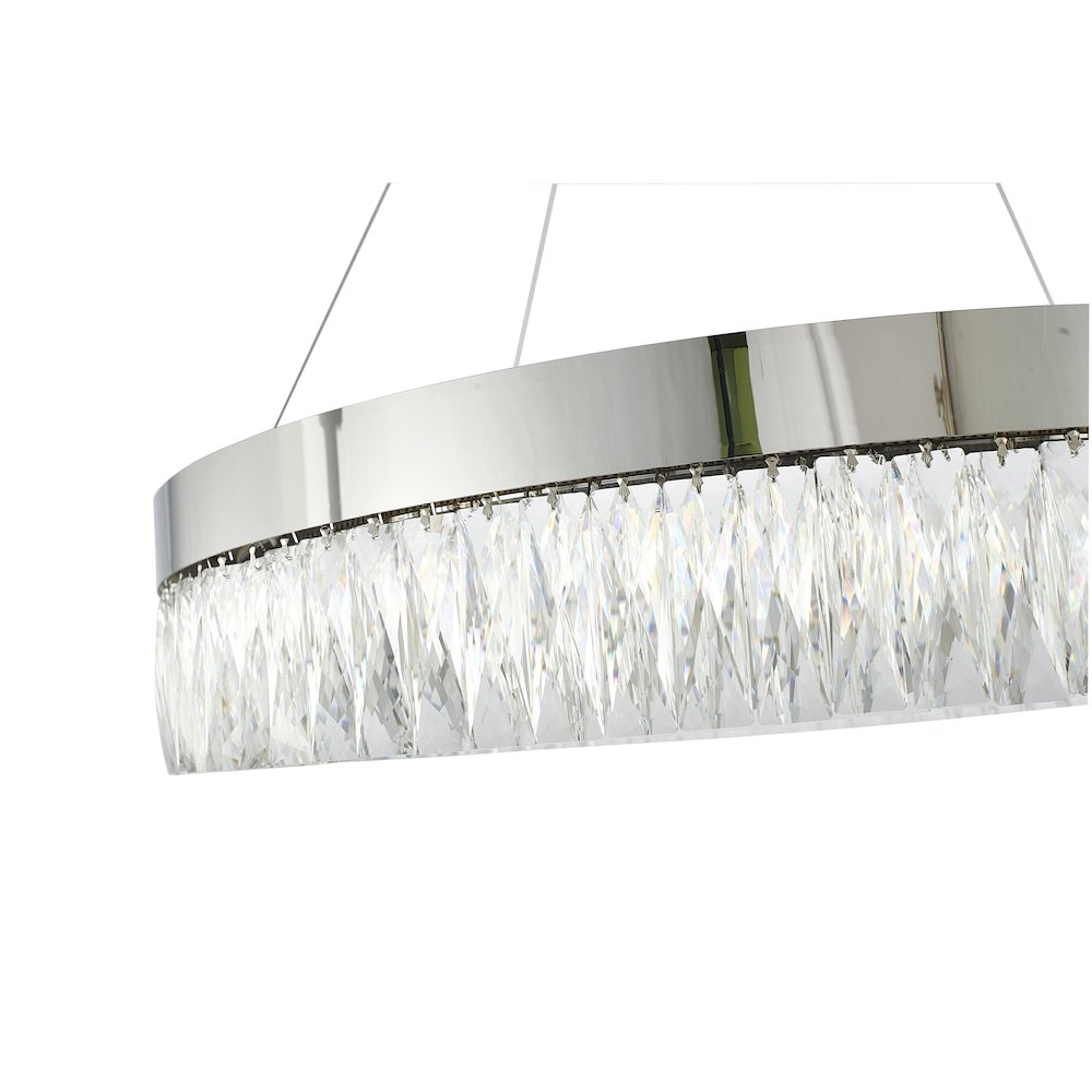 1-Light Chrome LED Chandelier With Clear Crystal Accents. Picture 3
