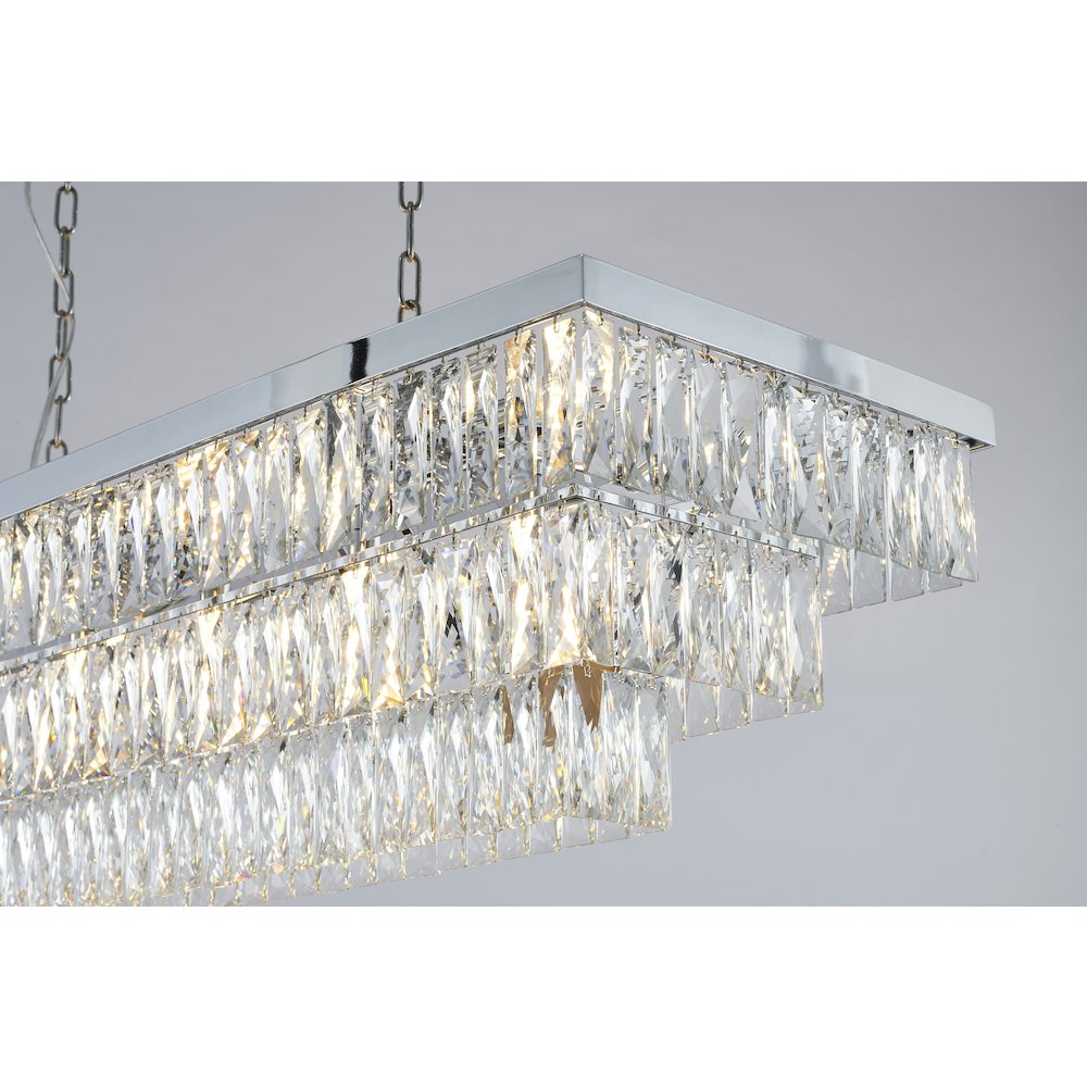 17-Light Chrome Chandelier With Clear Crystals. Picture 2