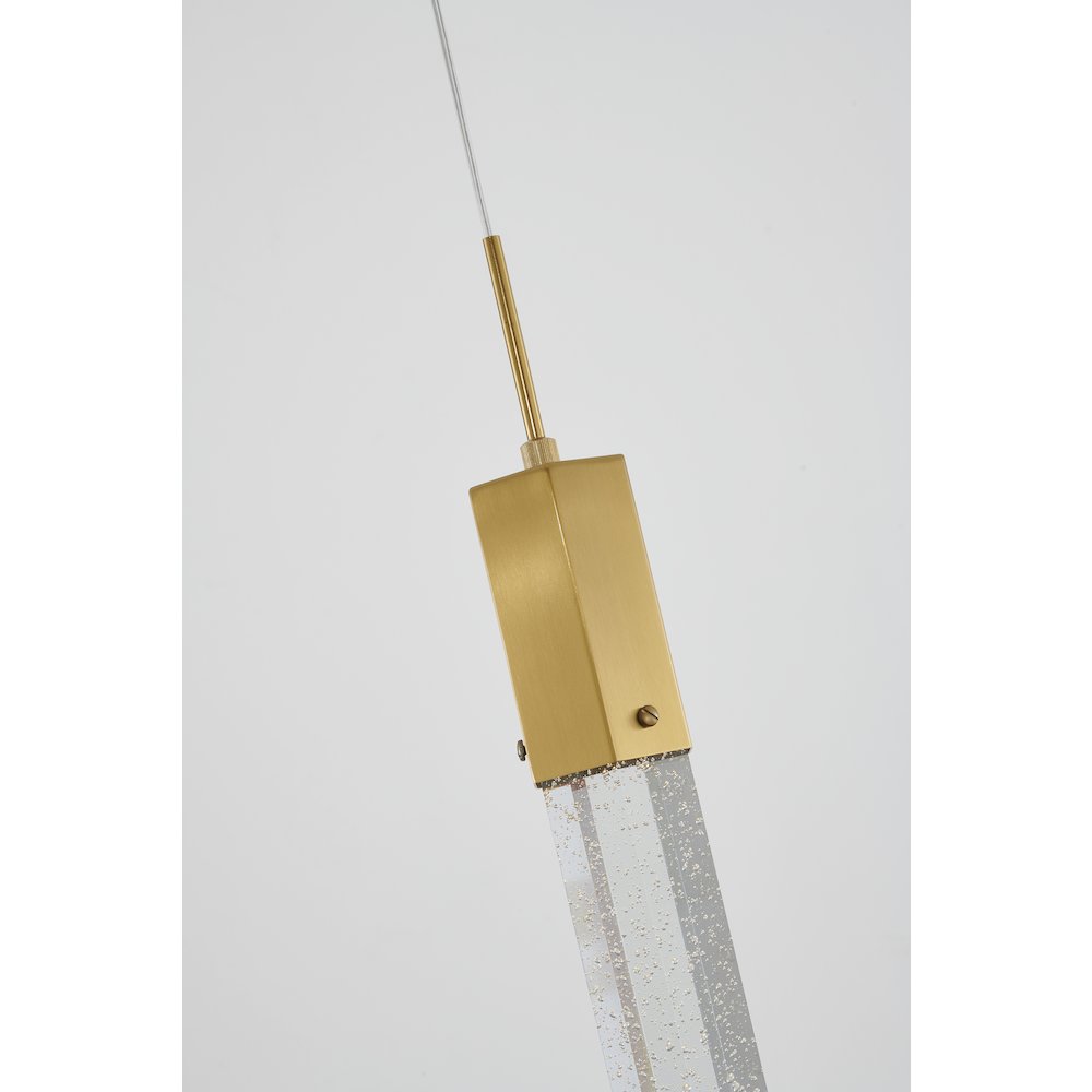 1-Light Gold Single Pendant With A Clear Bubble Crystal. Picture 5