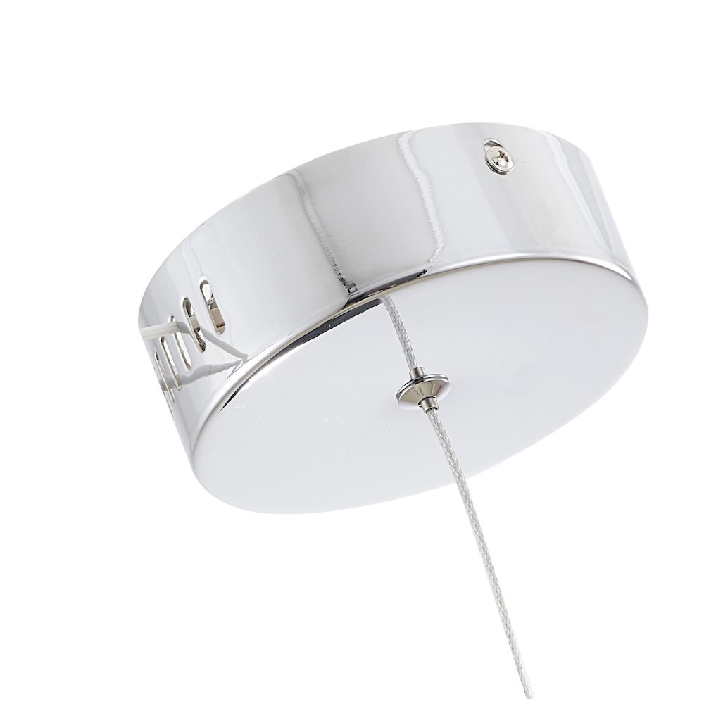 1-Light Chrome LED Pendant With Clear Crystals. Picture 4