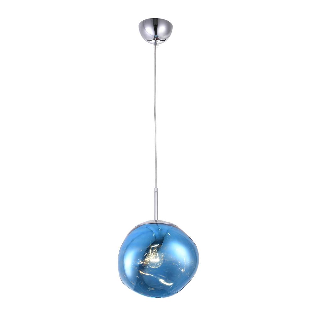 Single Pendant Lighting Blue Metal & Acrylic. Picture 1