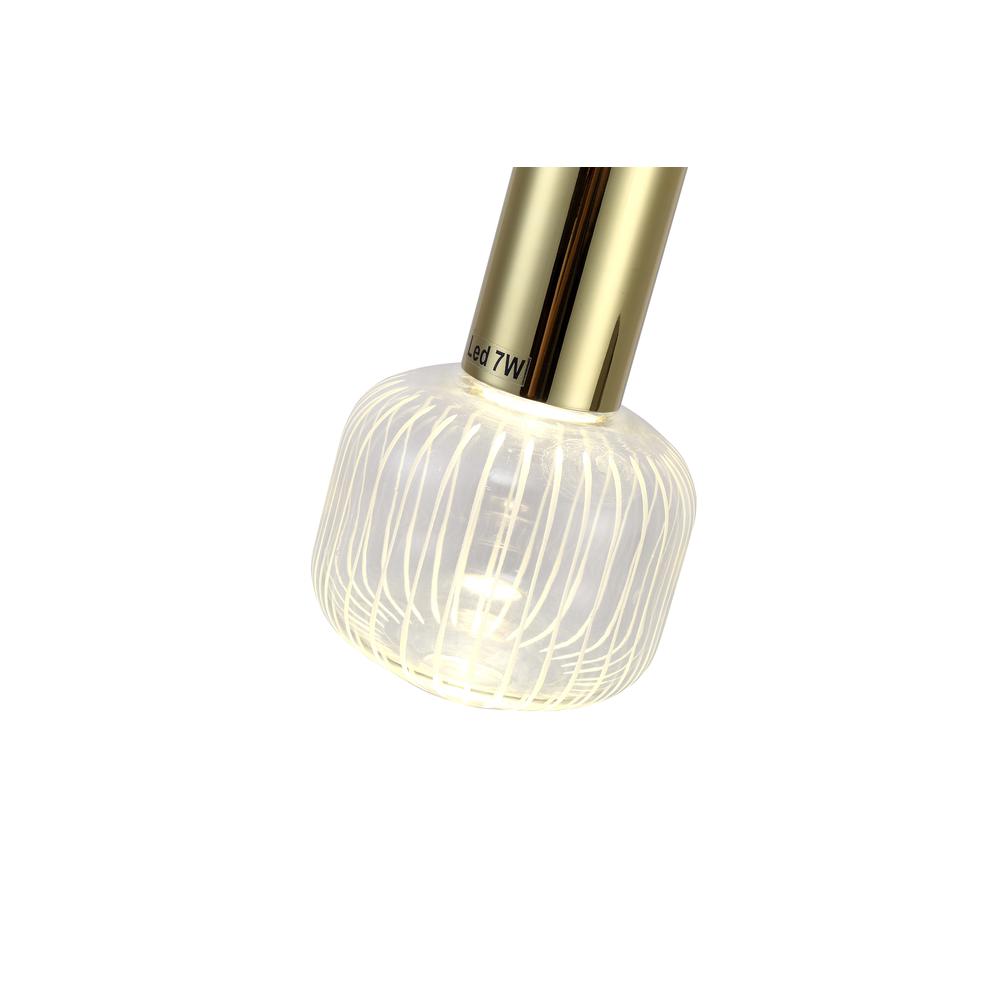 LED Pendant Gold  Metal & Glass. Picture 3