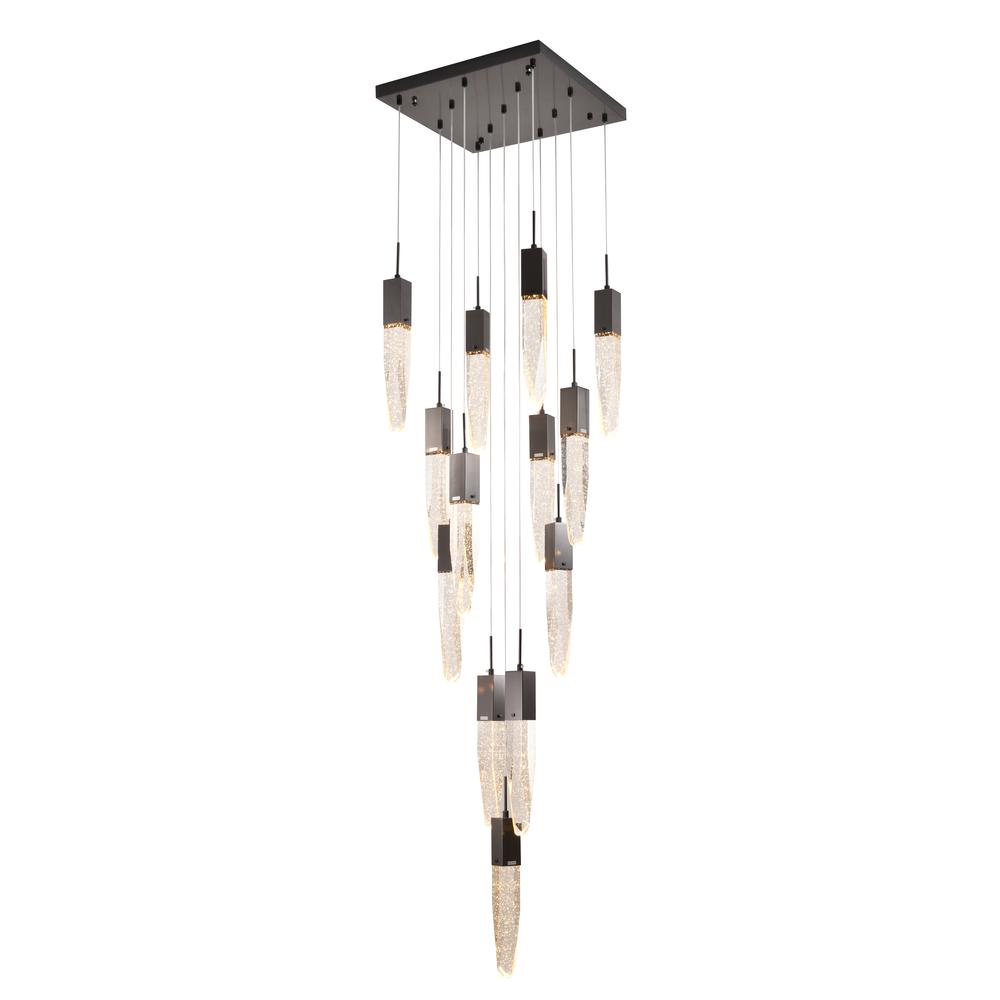 Chandelier Black  Metal & Crystal. Picture 1
