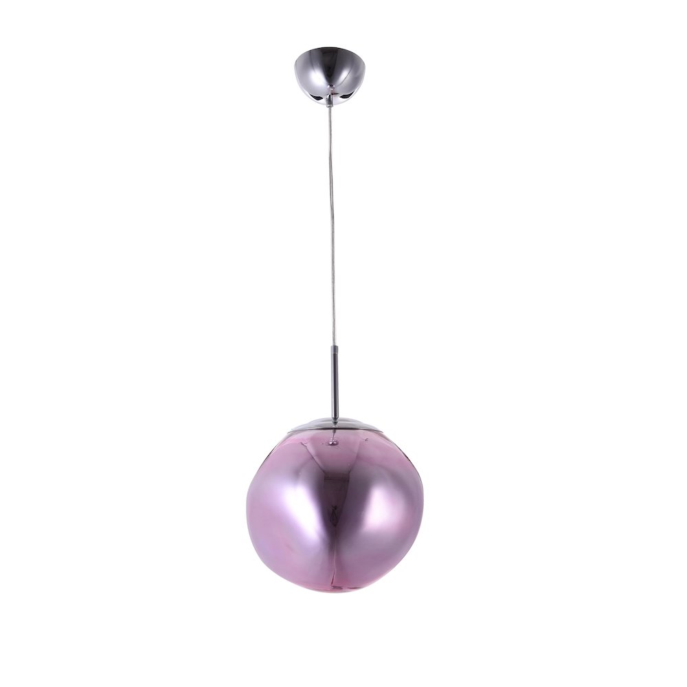 1-Light Chrome Pendant With A Pink Acrylic Shade. Picture 2