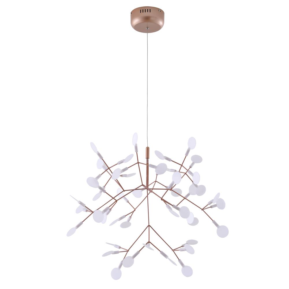 LED Chandelier  Matte Copper Metal & Acrylic. Picture 2